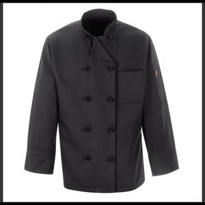 17. Chef Designs 0427BK Ten Knot Button Chef Coat